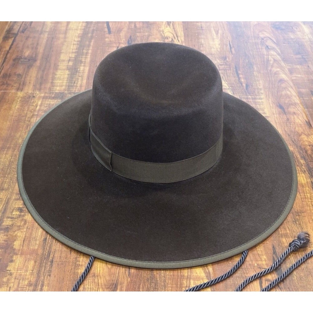 Vintage BORSALINO Antica Casa Italy Brown Angora Hat Punti Size 4 55cm US 6-7/8